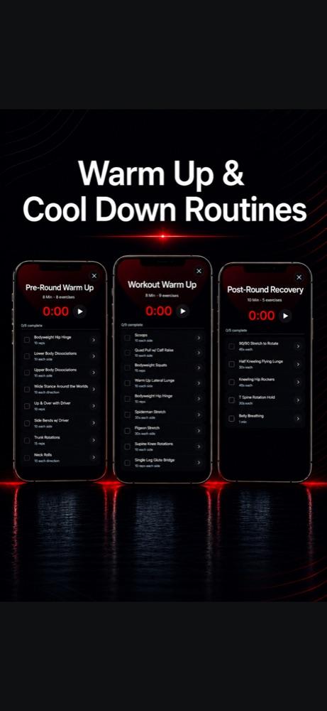 Built-in warm-up and cool-down routines